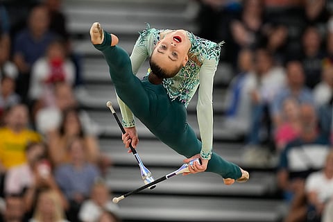 Onofriichuk Taisiia, of Ukraine, performs in rhythmic gymnastics individuals all-round final